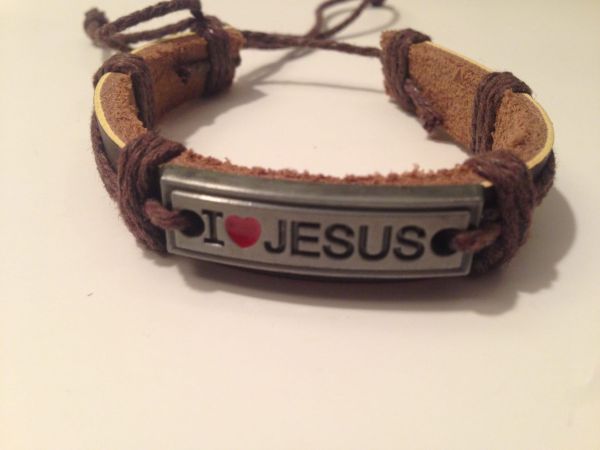 I love Jesus Leather bracelet